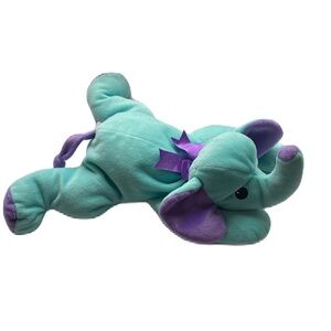 Ty Pillow Pals Squirt Elephant Vintage 1998 Blue Purple Plush Stuffed Animal